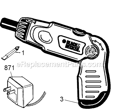 Page A Diagram and Parts List for 9073OB Type 1 Black and Decker Electric Drill